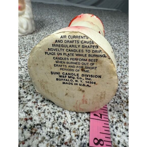 Russ Vintage Christmas Candle Set Santa & Snowman Holiday Decor - Picture 3 of 5